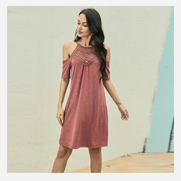 Women's light mauve dress - Picture 3 of 4